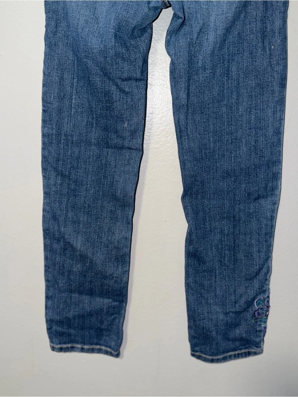 Gymboree Blue Girls' Denim Jeans with Embroidered Hem Detail
